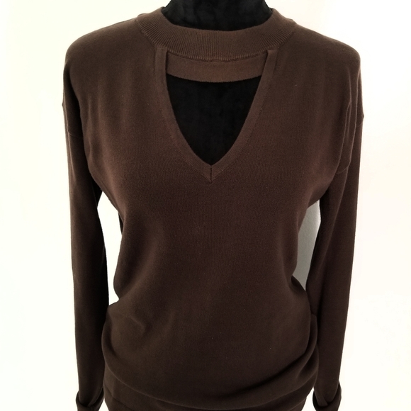 💖HP💖  Choker V-Neck Long Sleeve Blouse - Picture 4 of 7